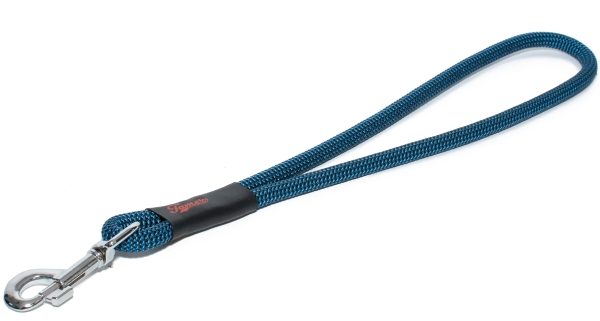 Kurzführer / Handschlaufe - L - blau und schwarz im Zickzack